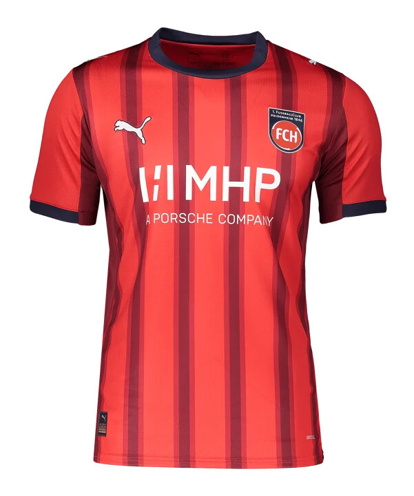 puma 1. fc heidenheim trikot home 20252026 kids rot f01