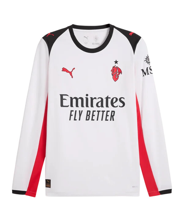 puma ac mailand replica trikot langarm away weiß f02