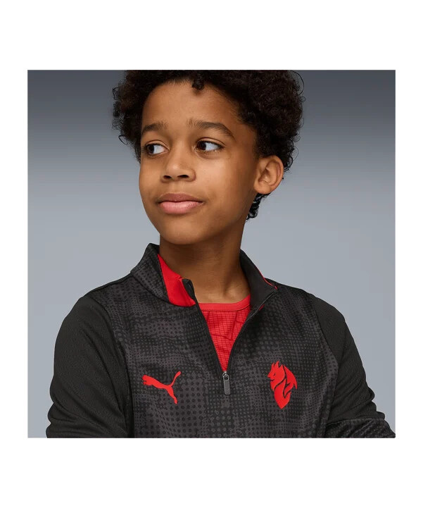 puma ac mailand training 14 zip sweatshirt kids schwarz f04