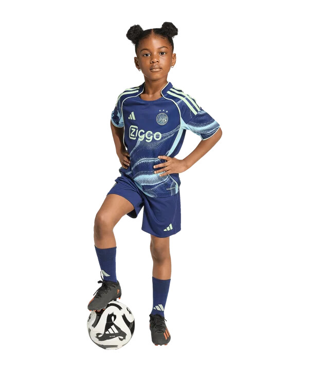 adidas ajax amsterdam trikot set away 20252026 kids blau