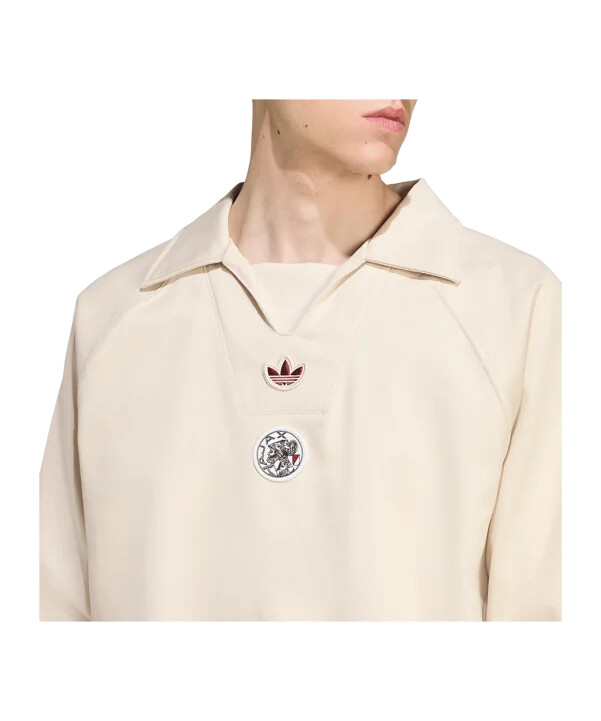 adidas ajax amsterdam icon drill sweatshirt beige