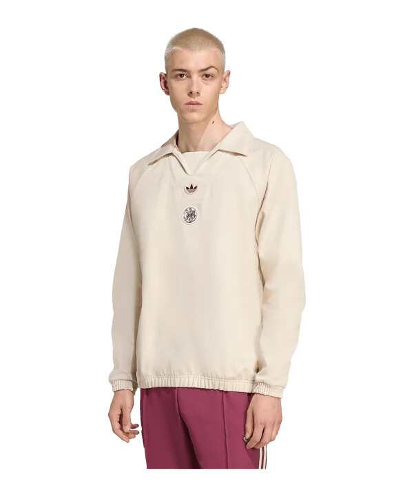 adidas ajax amsterdam icon drill sweatshirt beige