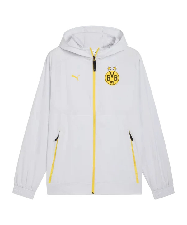 puma borussia dortmund pumatech woven jacke grau f18