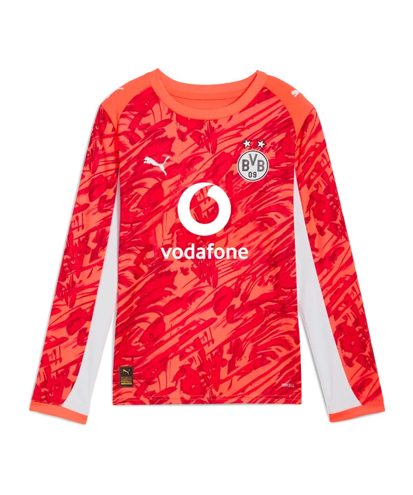 puma borussia dortmund ls torwarttrikot 20252026 kids rot f99