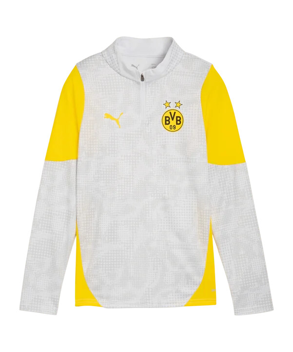 puma borussia dortmund training 14 zip sweatshirt kids grau f18