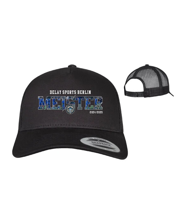 delay sports kreisliga a meister retro trucker cap schwarz