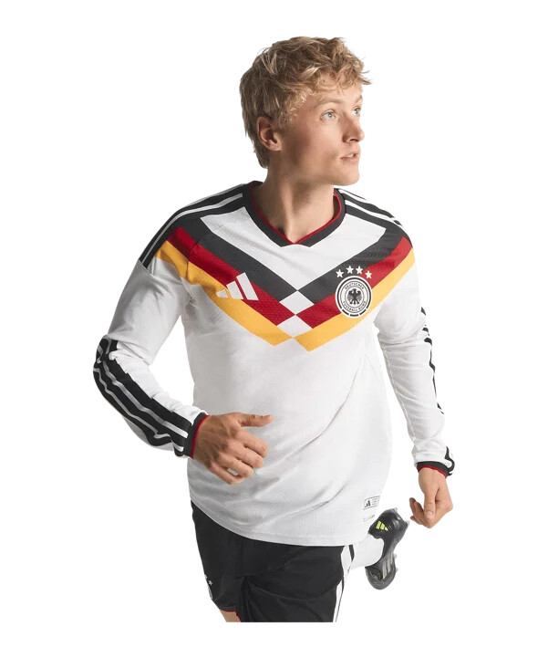 adidas dfb deutschland authentic trikot langarm home wm 2026 weiß