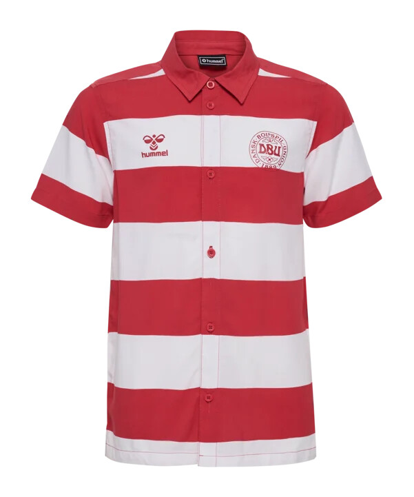 hummel dänemark fanshirt kids rot weiss f3681