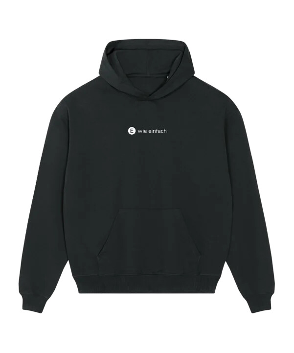 e wie einfach logo hoodie schwarz