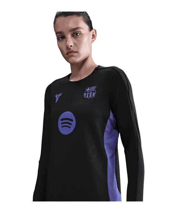 nike fc barcelona crew top t-shirt damen schwarz f011