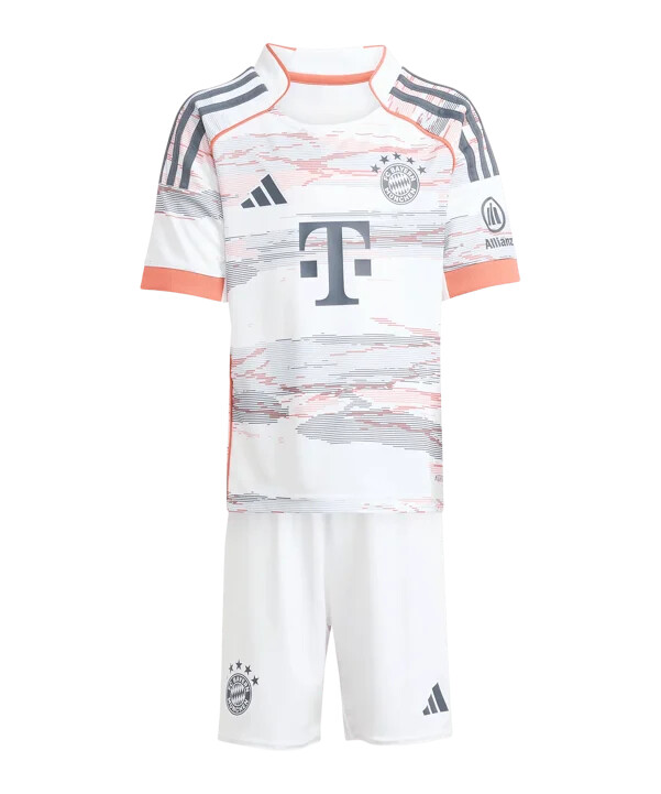 adidas fc bayern münchen mini trikot set away 20252026 kids weiß