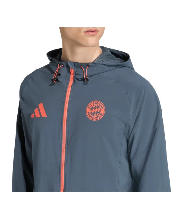 adidas fc bayern münchen tech travel jacke grau