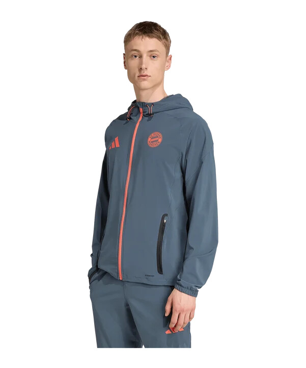 adidas fc bayern münchen tech travel jacke grau