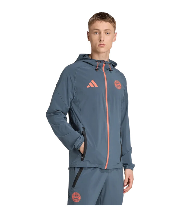 adidas fc bayern münchen tech travel jacke grau