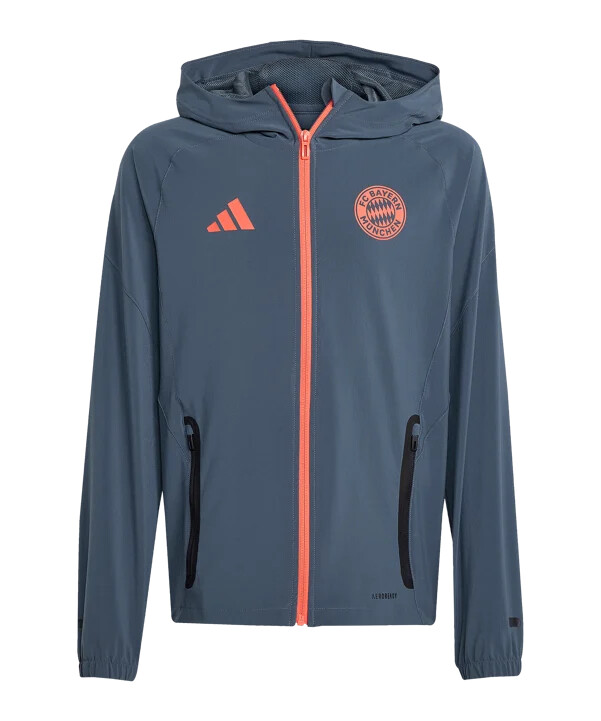 adidas fc bayern münchen tech travel jacke kids grau