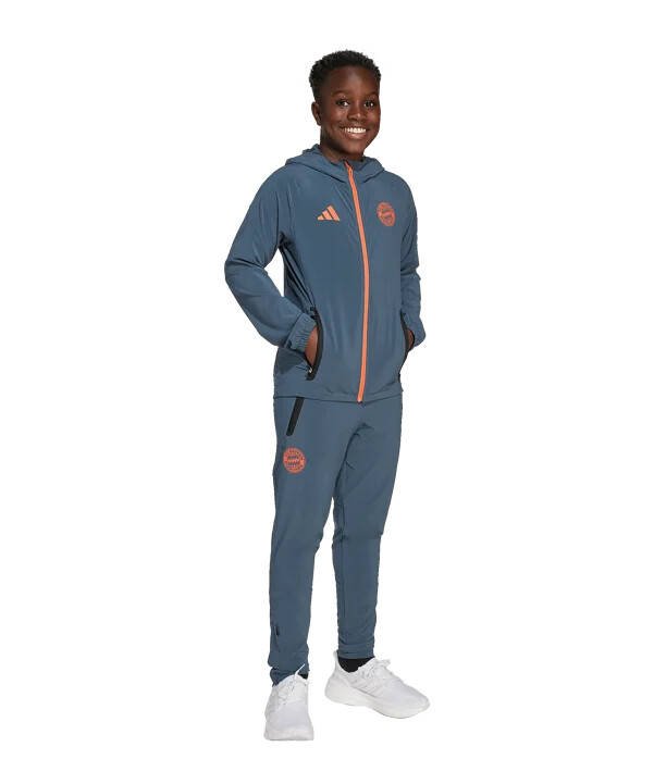 adidas fc bayern münchen tech travel jacke kids grau