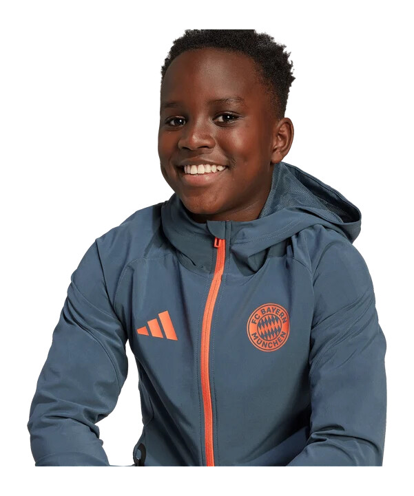 adidas fc bayern münchen tech travel jacke kids grau