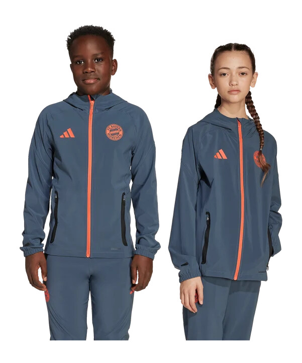 adidas fc bayern münchen tech travel jacke kids grau