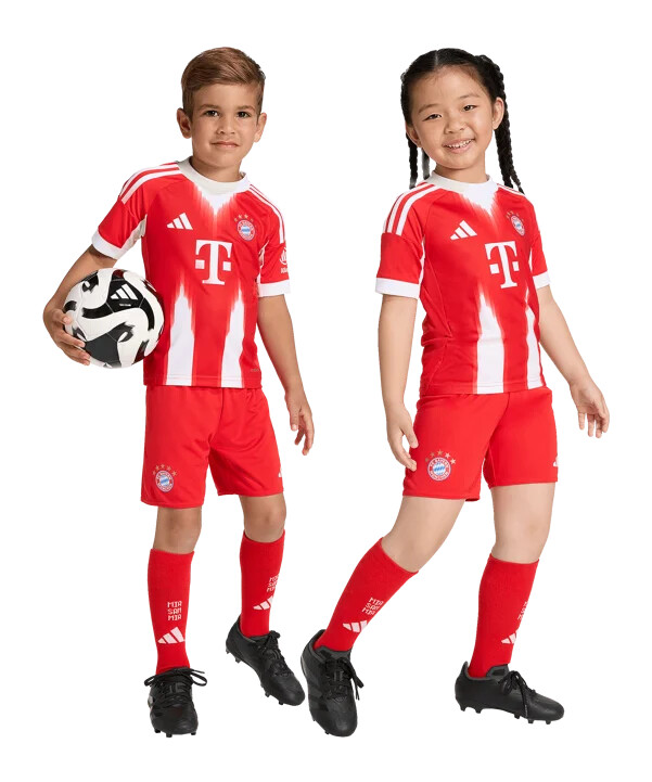 adidas fc bayern münchen mini trikot set home 20252026 kids rot
