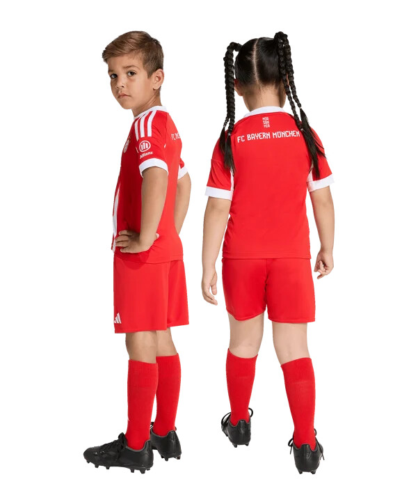 adidas fc bayern münchen mini trikot set home 20252026 kids rot