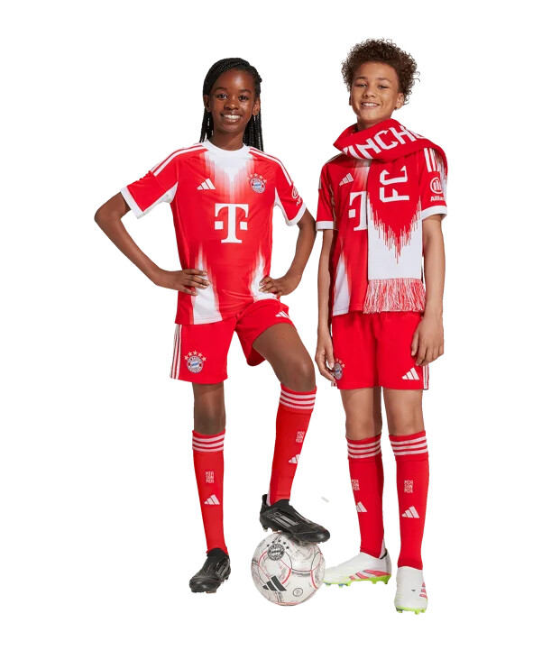 adidas fc bayern münchen short home 20252026 kids rot