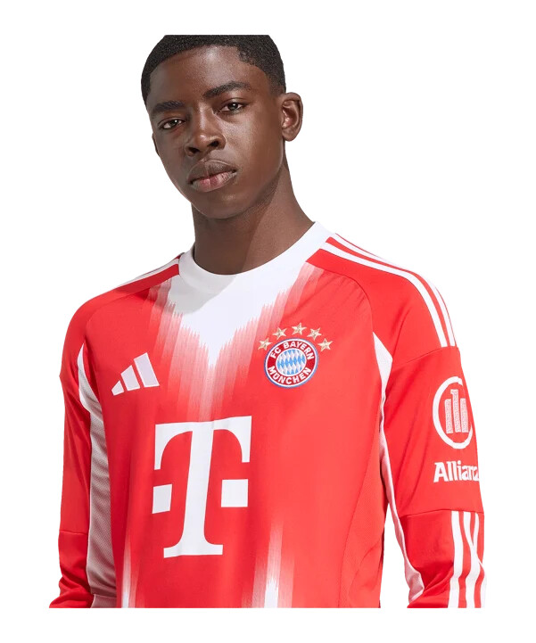 adidas fc bayern münchen longsleeve trikot home 20252026 rot