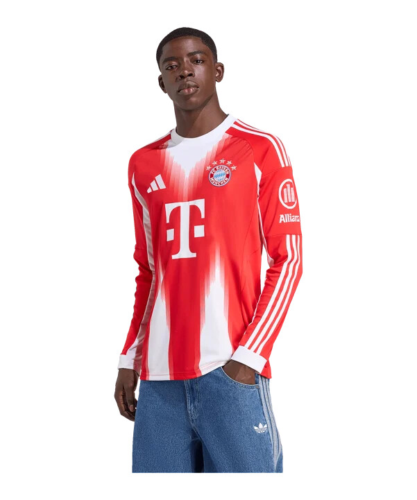 adidas fc bayern münchen longsleeve trikot home 20252026 rot