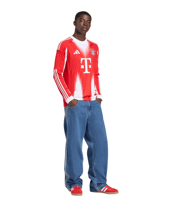 adidas fc bayern münchen longsleeve trikot home 20252026 rot