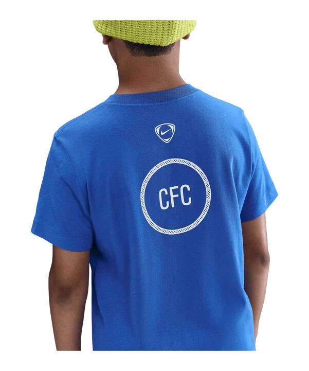 nike fc chelsea london t90 remix t-shirt kids blau f480