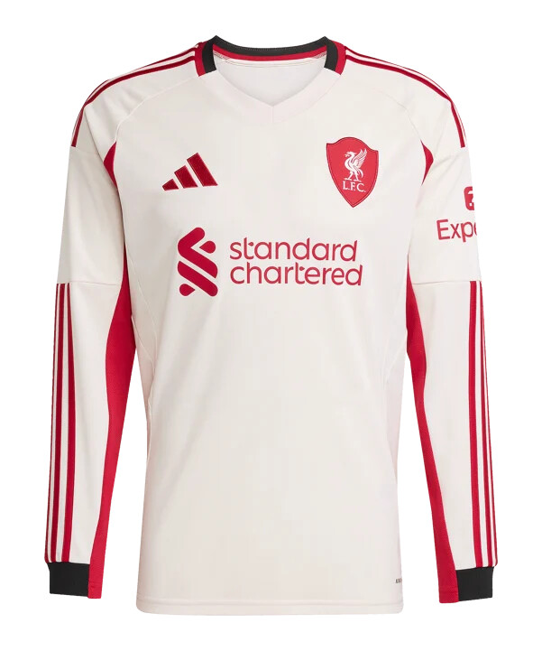 adidas fc liverpool trikot langarm away 20252026 weiß