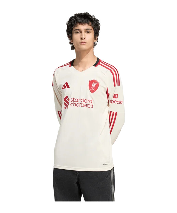 adidas fc liverpool trikot langarm away 20252026 weiß