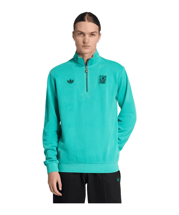 adidas fc liverpool icon half zip sweatshirt grün