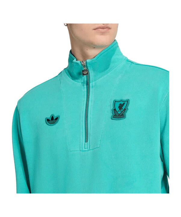 adidas fc liverpool icon half zip sweatshirt grün