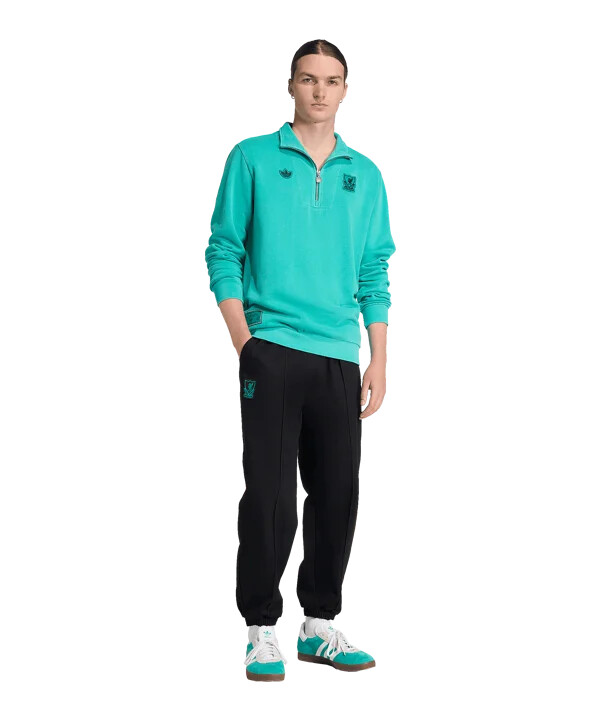 adidas fc liverpool icon half zip sweatshirt grün