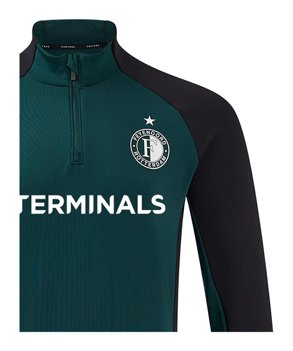 castore feyenoord rotterdam rise pro coaches 14 zip sweatshirt kids grün f102