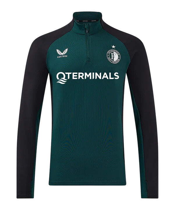 castore feyenoord rotterdam rise pro players 14 zip sweatshirt kids grün f107