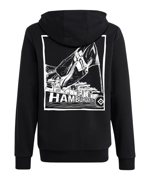 adidas hamburger sv big logo hoody kids schwarz