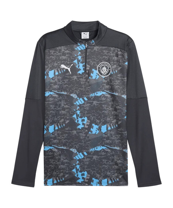 puma manchester city prematch 14 zip sweatshirt 20242025 grau f74