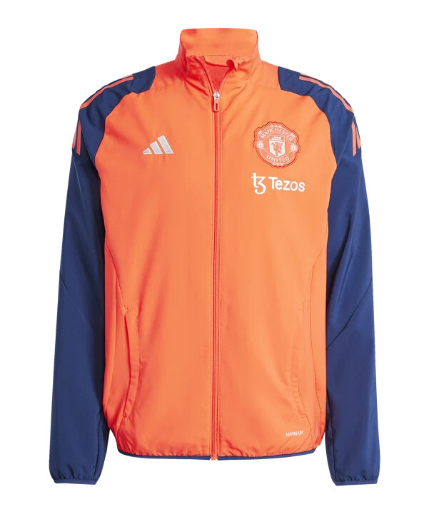 adidas manchester united prematch jacket 20242025 blau