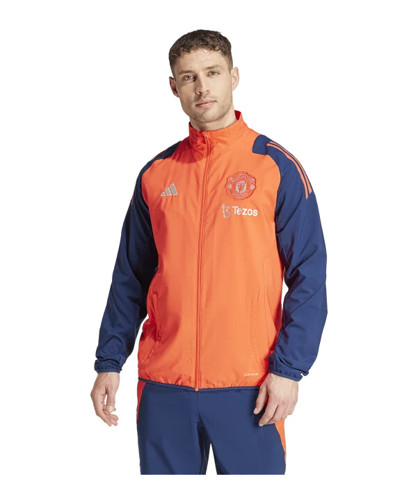 adidas manchester united prematch jacket 20242025 blau