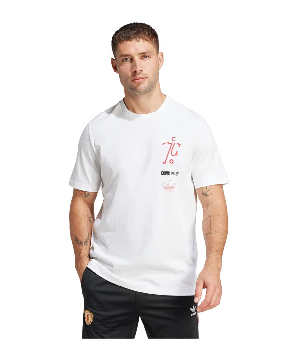 adidas manchester united 1991 t-shirt weiss