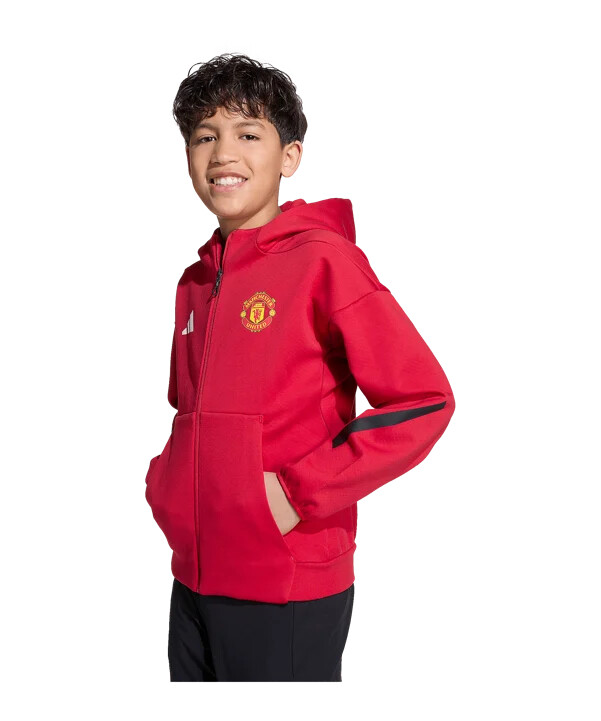 adidas manchester united anthem kapuzenjacke kids rot