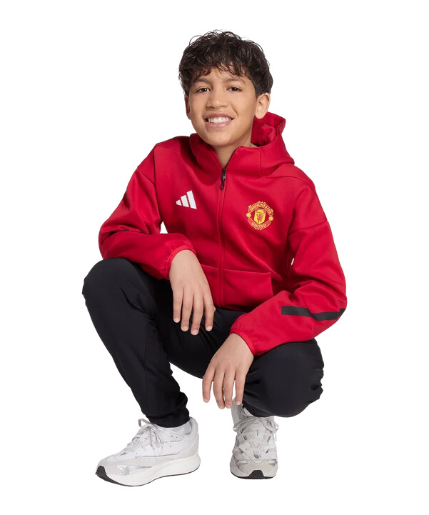 adidas manchester united anthem kapuzenjacke kids rot