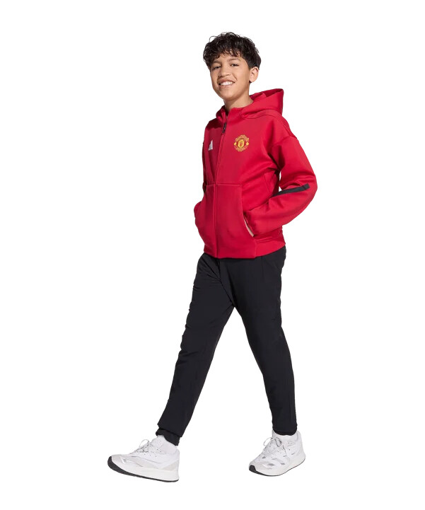adidas manchester united anthem kapuzenjacke kids rot