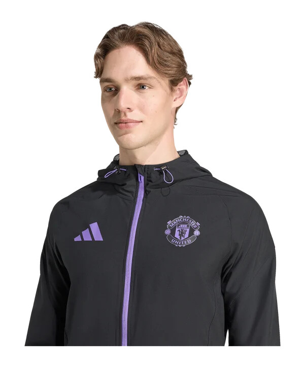 adidas manchester united vis tech travel jacke schwarz