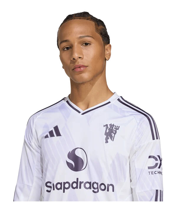 adidas manchester united longsleeve trikot away 20252026 weiß