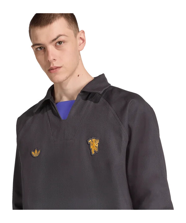 adidas manchester united icon drill sweatshirt schwarz