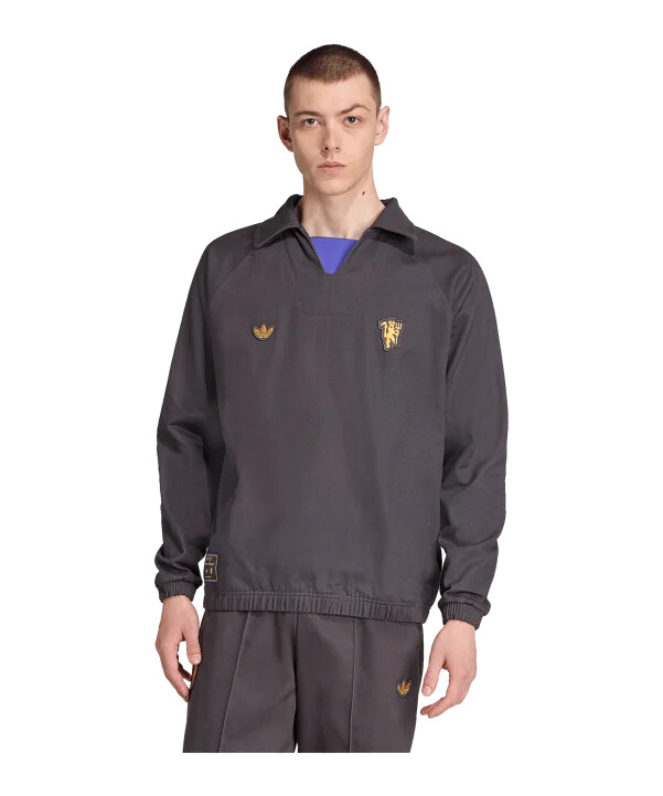 adidas manchester united icon drill sweatshirt schwarz