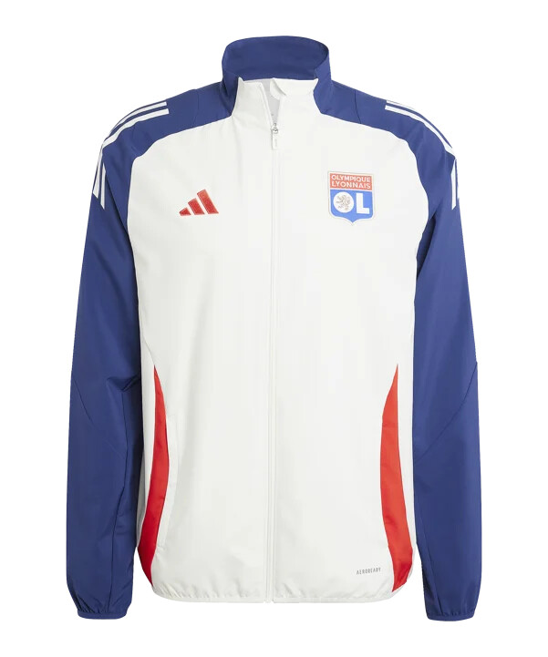 adidas olympique lyon prematch jacke 20242025 weiss