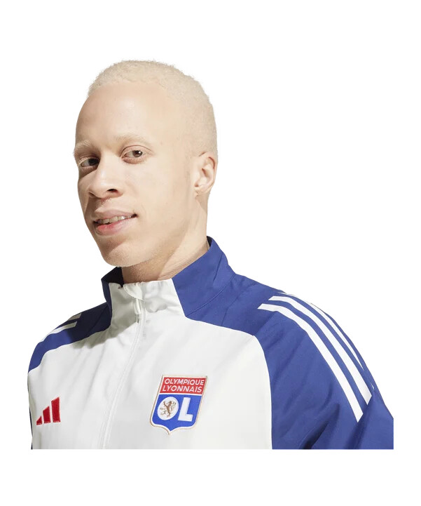 adidas olympique lyon prematch jacke 20242025 weiss
